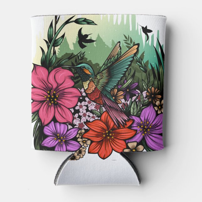 Hummingbird Garden Can Cooler (Front)
