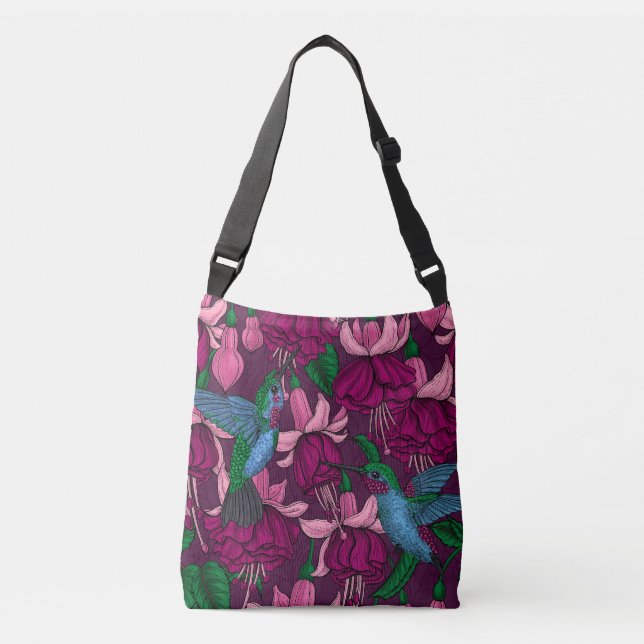 Hummingbird garden crossbody bag (Front)