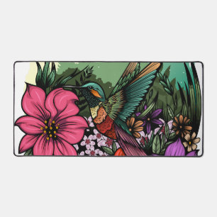 Hummingbird Garden Desk Mat