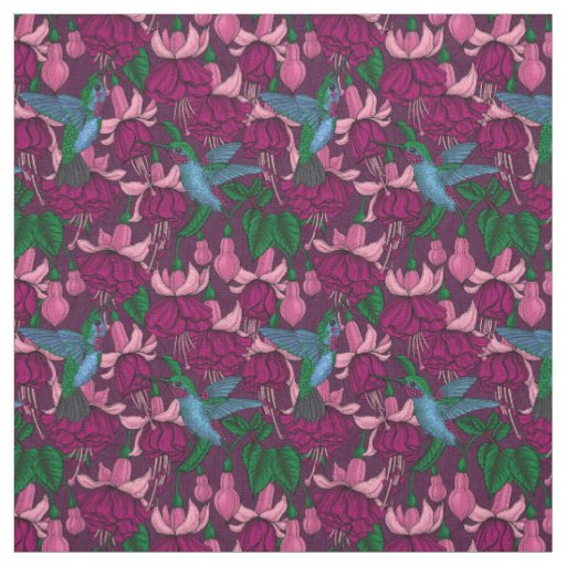 Hummingbird garden fabric