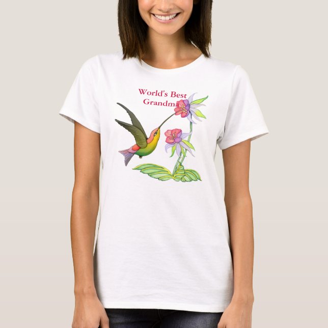 Hummingbird Garden for Grandma T-Shirt (Front)