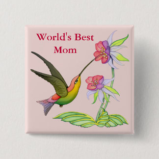 Hummingbird Garden for Mom Pinback Button