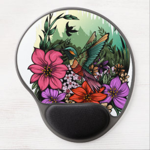 Hummingbird Garden Gel Mouse Pad
