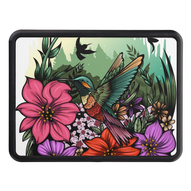 Hummingbird Garden Hitch Cover (Front)