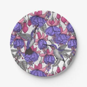 Hummingbird garden in melrose and pink paper plates