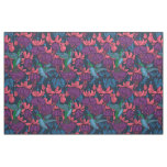 Hummingbird garden in purple and blue fabric