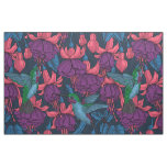 Hummingbird garden in purple and blue fabric