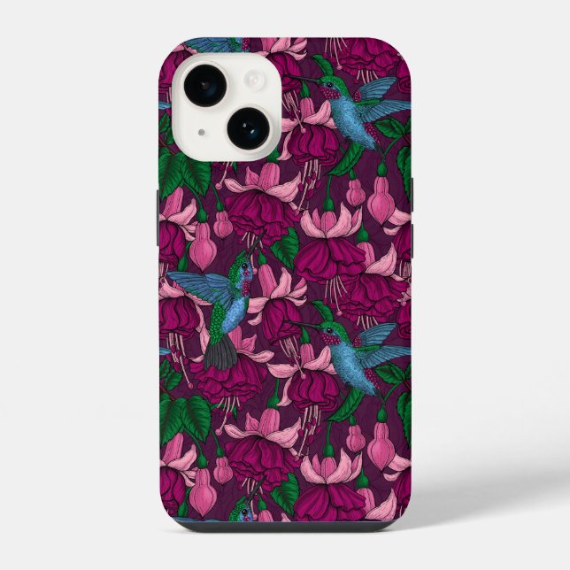 Hummingbird garden iphone case (Back)