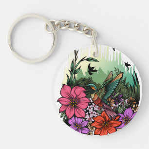 Hummingbird Garden Keychain