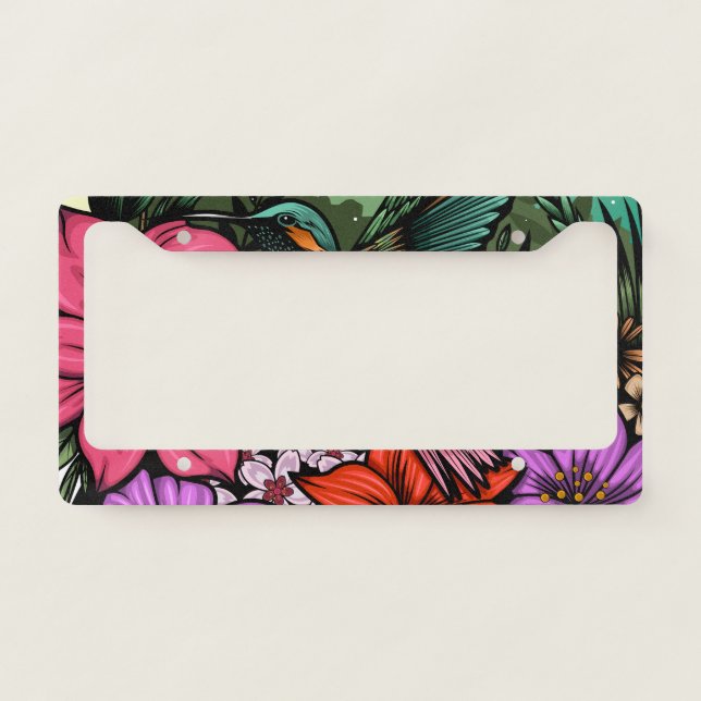 Hummingbird Garden License Plate Frame (Front)