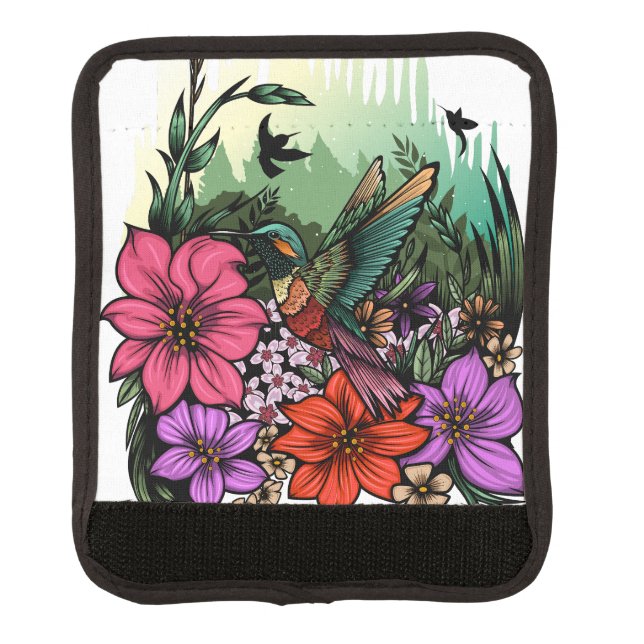 Hummingbird Garden Luggage Handle Wrap (Front)