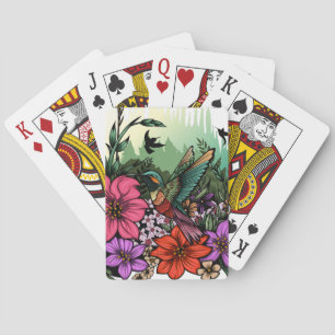 Hummingbird Garden Poker Cards
