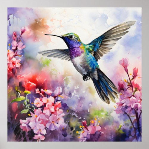 Hummingbird Garden Poster