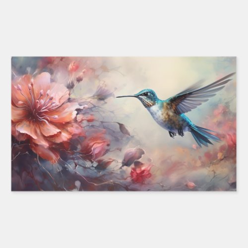 Hummingbird Garden Rectangular Sticker