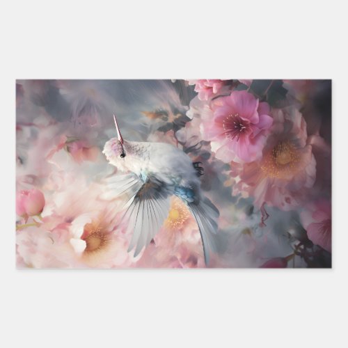 Hummingbird Garden Rectangular Sticker