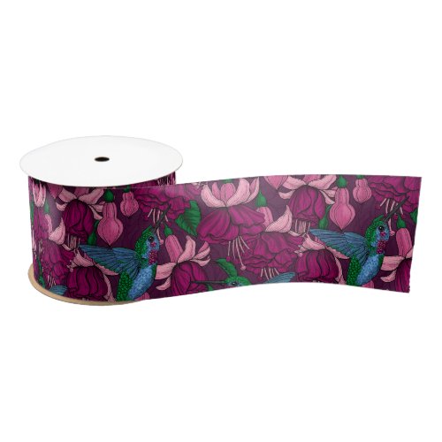 Hummingbird garden satin ribbon