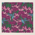 Hummingbird garden scarf<br><div class="desc">Vector seamless pattern with hand drawn fuchsia flowers and hummingbirds</div>