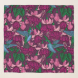 Hummingbird garden scarf<br><div class="desc">Vector seamless pattern with hand drawn fuchsia flowers and hummingbirds</div>