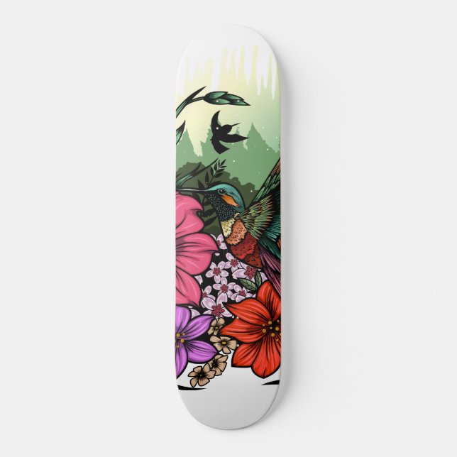 Hummingbird Garden Skateboard (Front)
