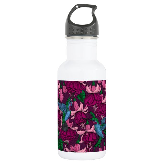 Hummingbird garden stainless steel water bottle (Front)