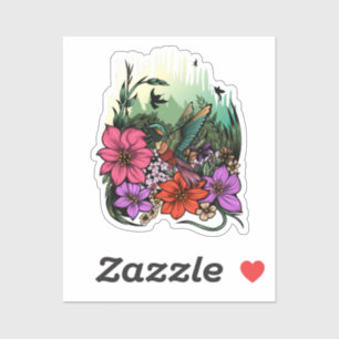 Hummingbird Garden Sticker