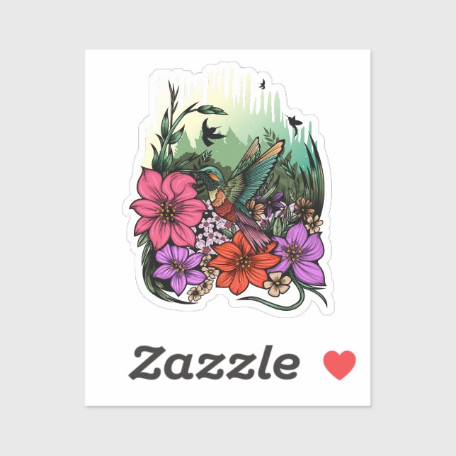Hummingbird Garden Sticker (Sheet)