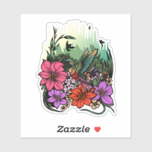 Hummingbird Garden Sticker
