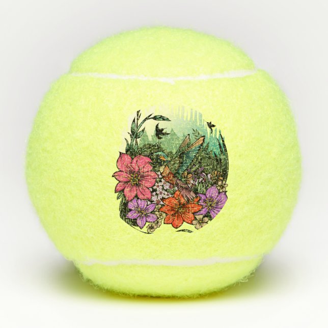 Hummingbird Garden Tennis Balls (Front)