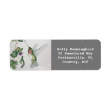 Hummingbird Garden Watercolor Address Labels