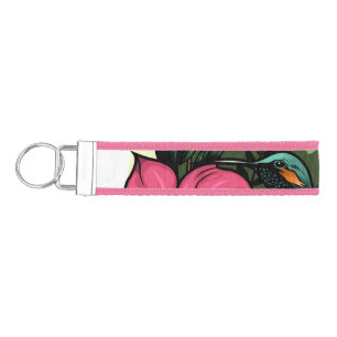 Hummingbird Garden Wrist Keychain