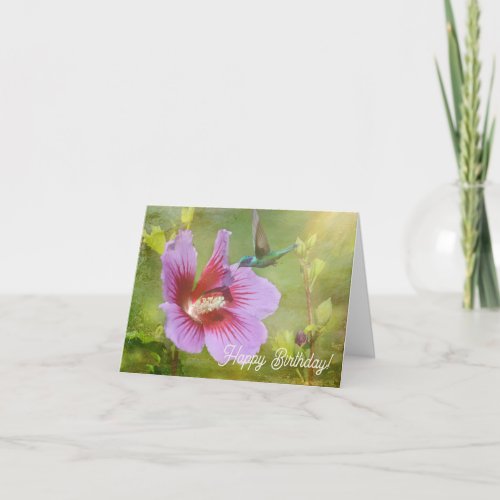 Hummingbird Gathering Nectar Holiday Card