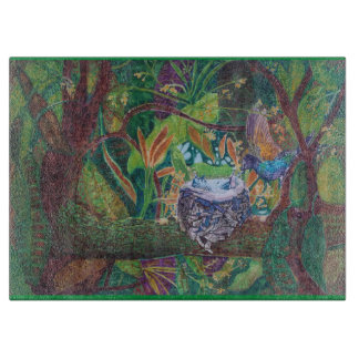 Hummingbird Glass Cutting Board