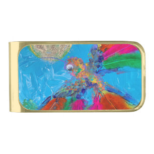 Hummingbird Gold Finish Money Clip