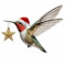 Hummingbird & Gold Star Bird Christmas Ornament