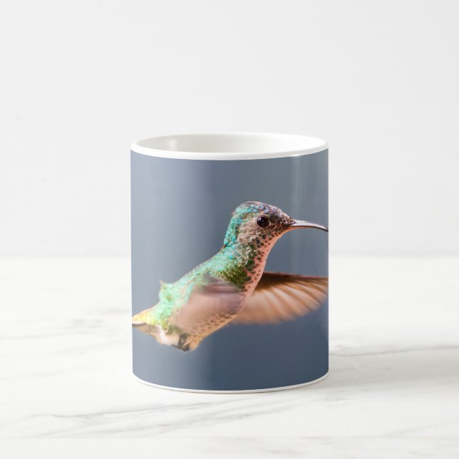 Hummingbird Golden Tailed Sapphire Female Flying Coffee Mug (Center)