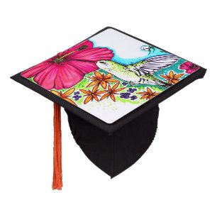 Hummingbird graduation cap topper