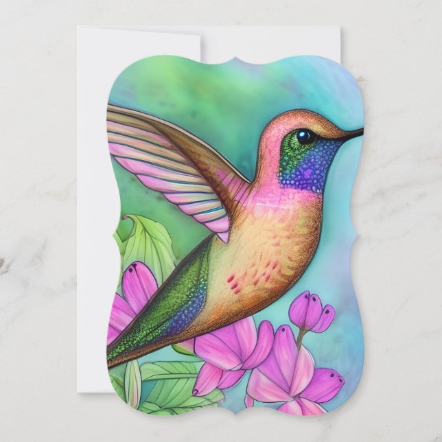Hummingbird Graphic Note Card (Front)
