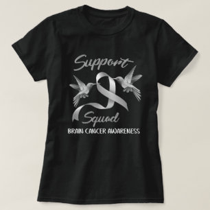 Hummingbird Gray Ribbon Brain Cancer Support Squad T-Shirt