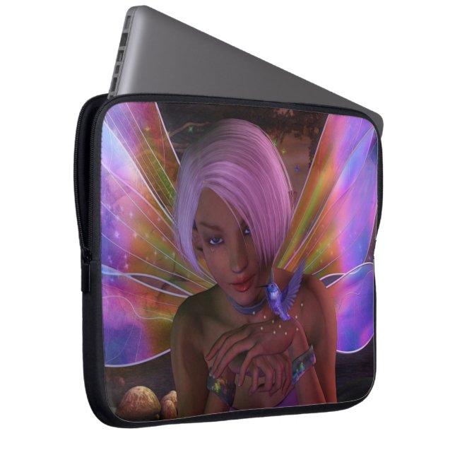 Hummingbird Guardian Fairy Fantasy Art Laptop Sleeve (Front Right)