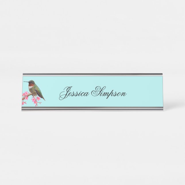 Hummingbird Hanging Name Plate Nameplate (Front)