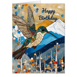 Hummingbird Happy Birthday  Card