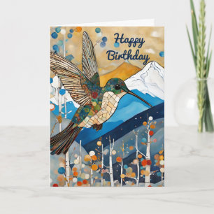Hummingbird Happy Birthday  Card