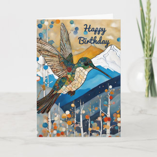 Hummingbird Happy Birthday Card