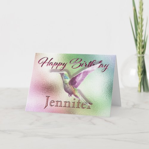 Hummingbird Happy Birthday Card