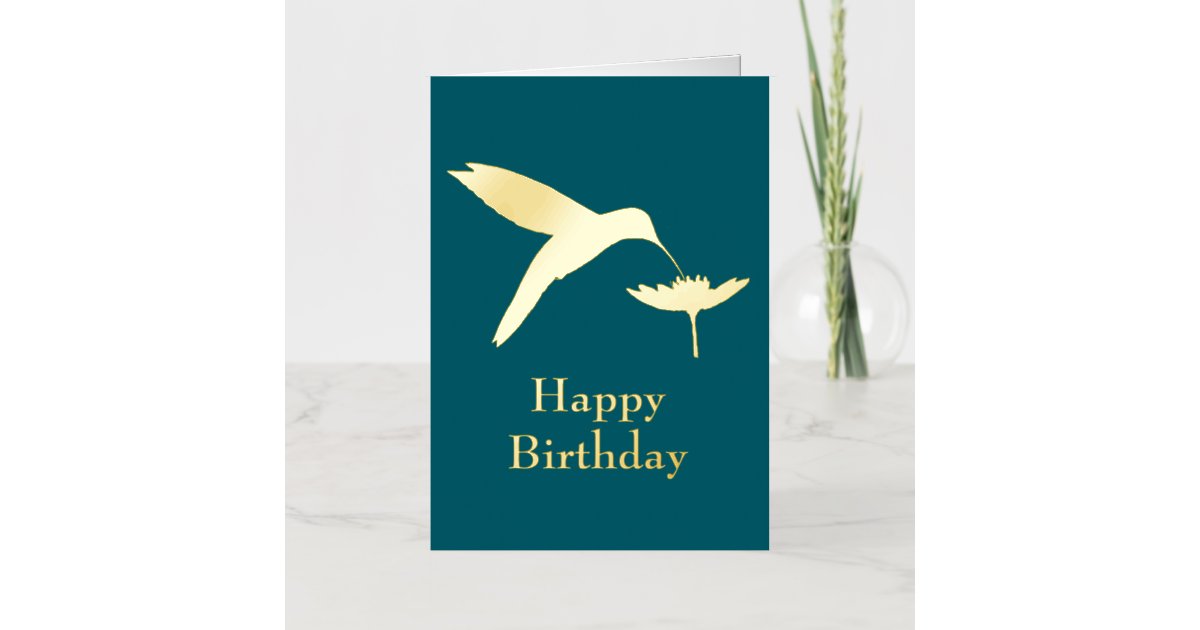 Mfa Hummingbird Hummingbird Happy Birthday Foil Greeting Card | Zazzle