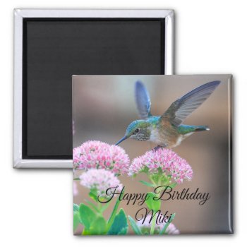Hummingbird Happy Birthday Magnet by WingSong at Zazzle