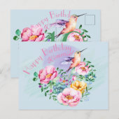 Hummingbird Happy Birthday Postcard | Zazzle