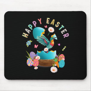 Hummingbird Happy Easter Egg Hunting Easter Day Hu Mouse Pad