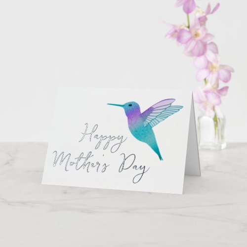 Hummingbird Happy Mothers Day Foil Greeting Card