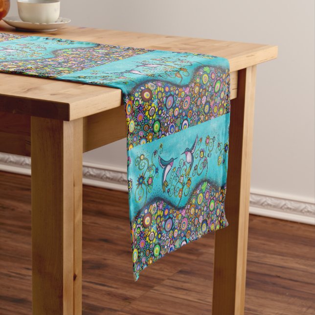 Hummingbird Haven Spring Table Runner (In Situ)
